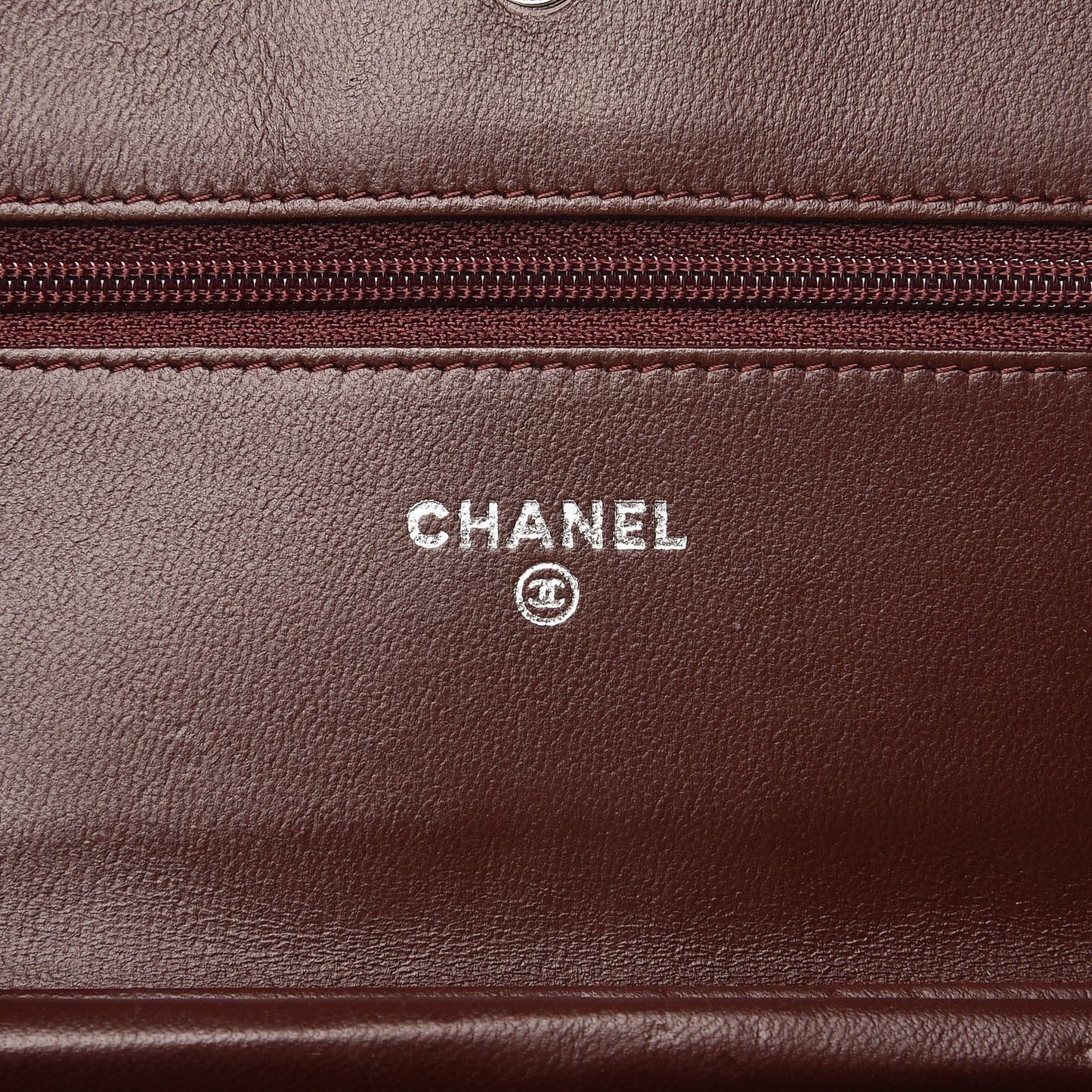 Lambskin Quilted Boy Wallet On Chain WOC Burgundy