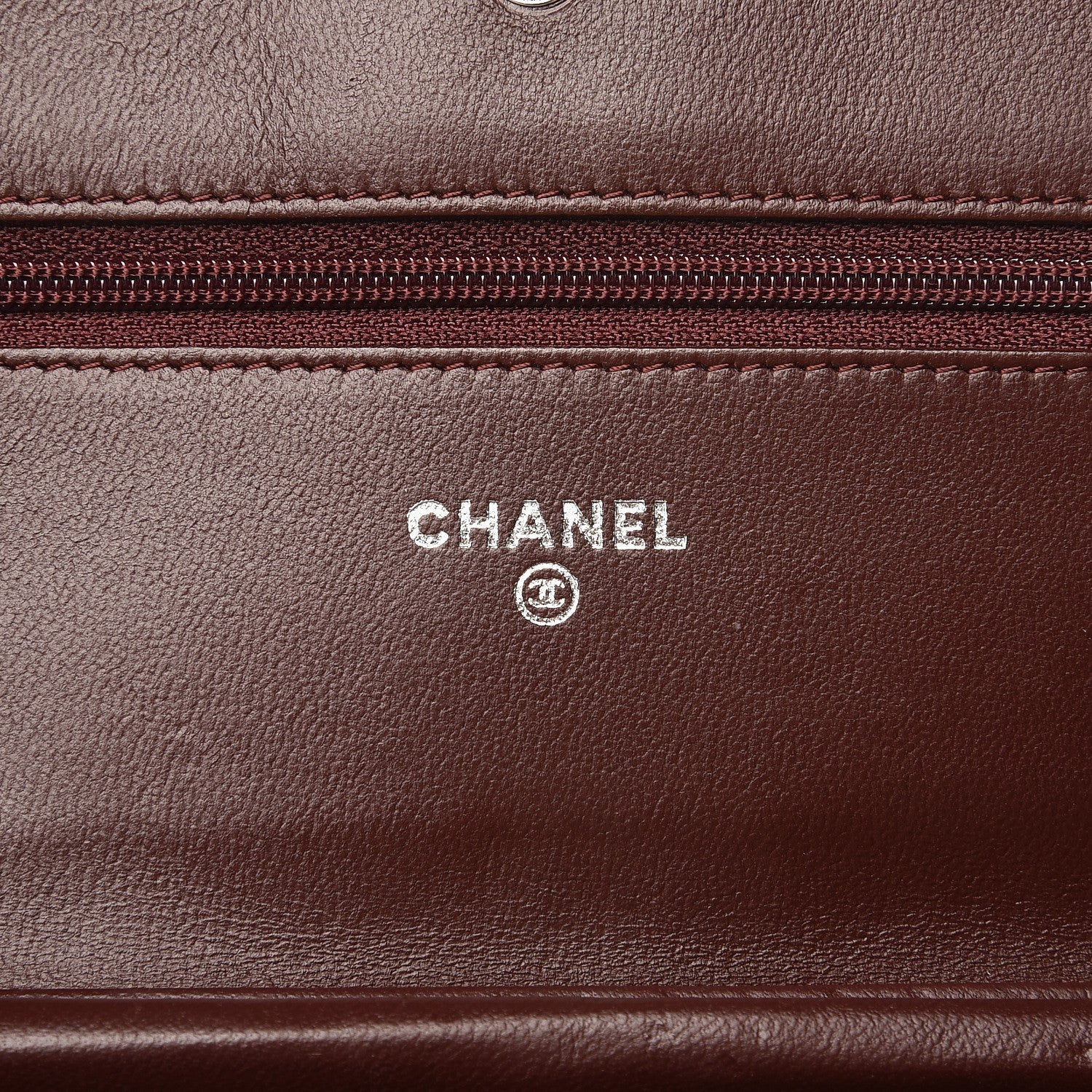 Chanel Lambskin Quilted Boy Wallet On Chain WOC Burgundy 6 of 9