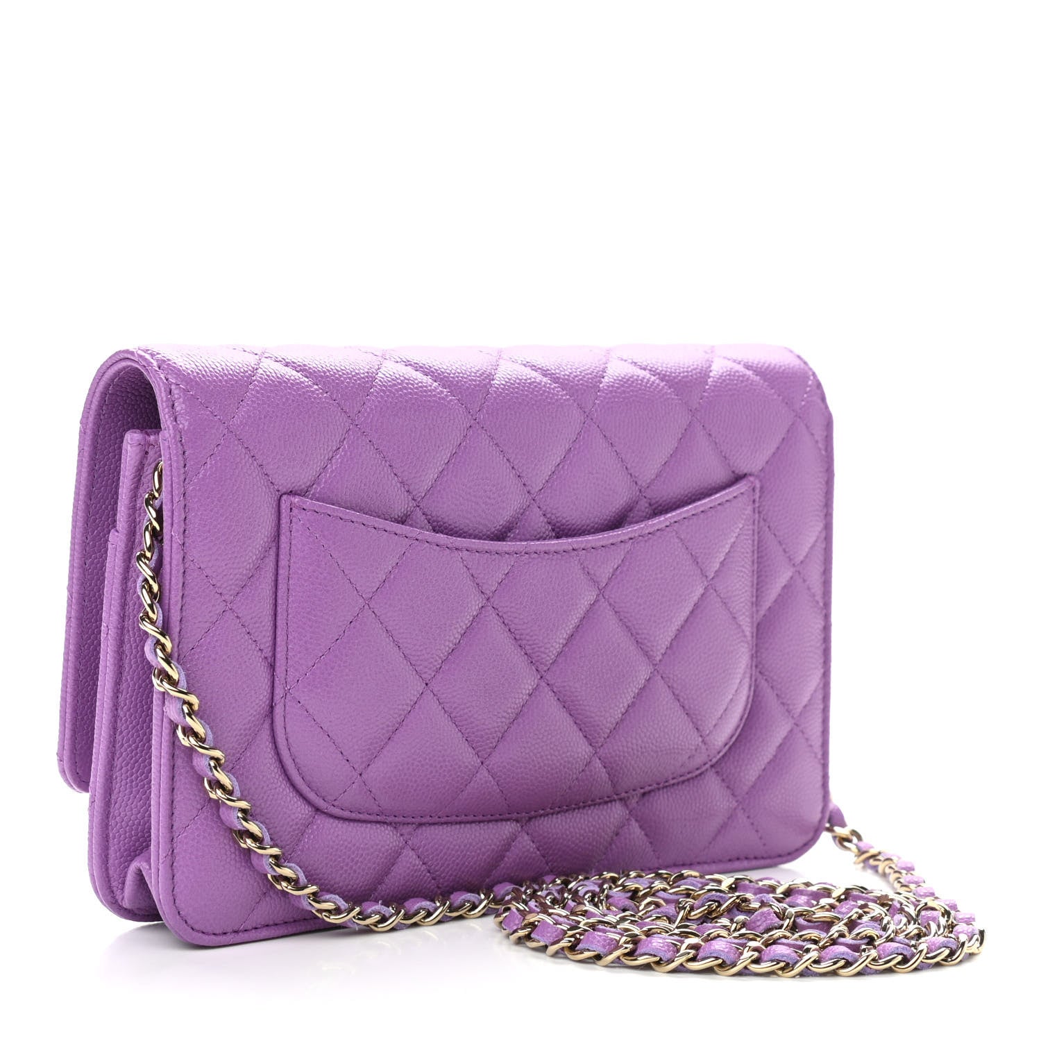 Chanel Caviar Quilted Wallet On Chain WOC Purple 3 of 12