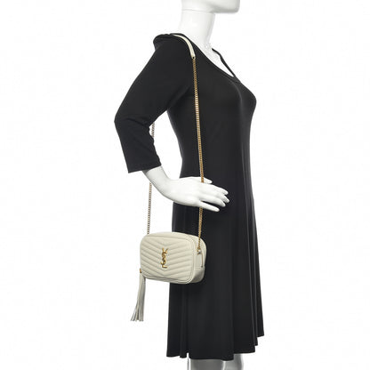 Saint Laurent Grain De Poudre Matelasse Monogram Mini Lou Camera Bag Crema Soft 2 of 11