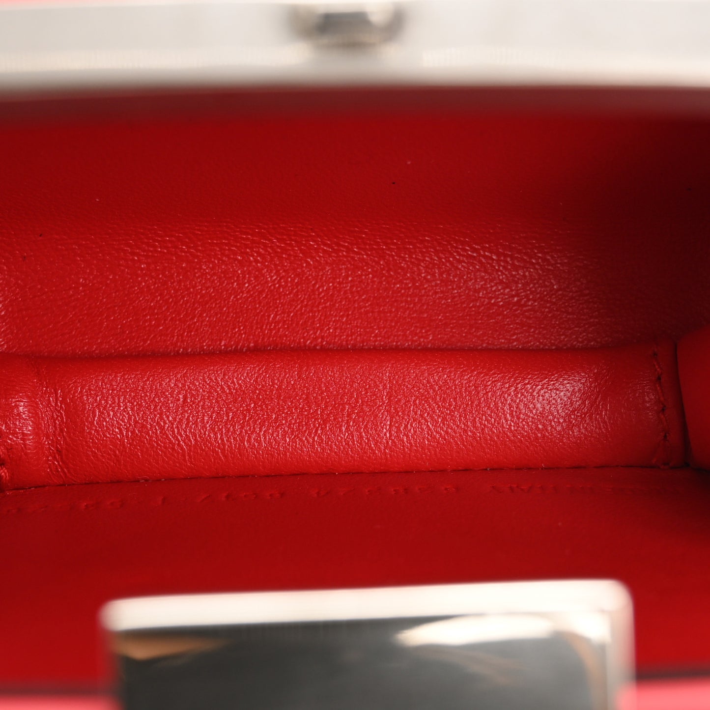 Recycled Plastic Calfskin Embossed Mini Lunch Box Case with Strap Red