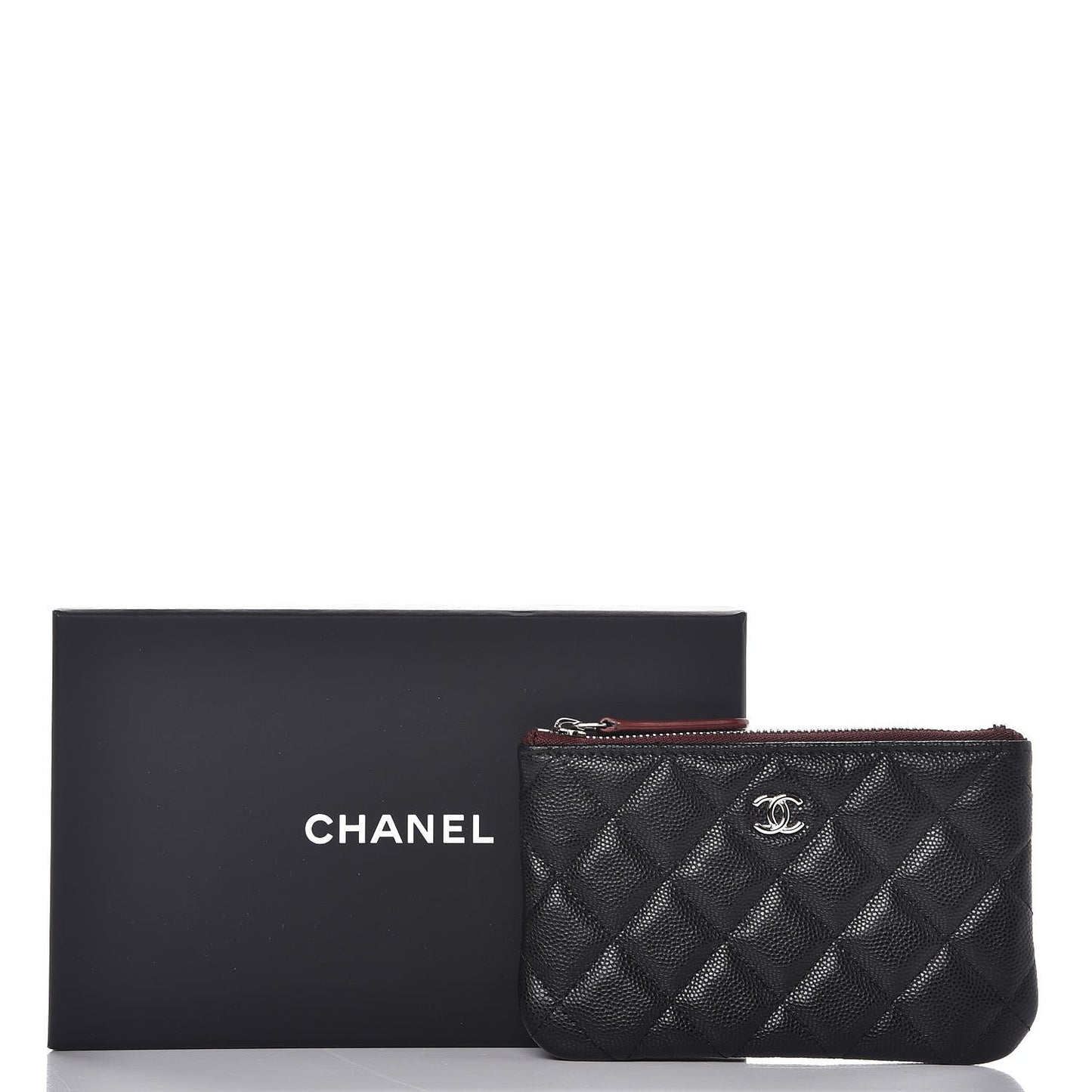 Caviar Quilted Small Cosmetic Case Black