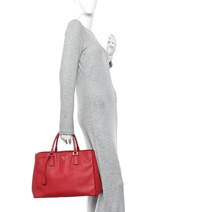 Prada Saffiano Lux Large Tote Fuoco 2 of 12