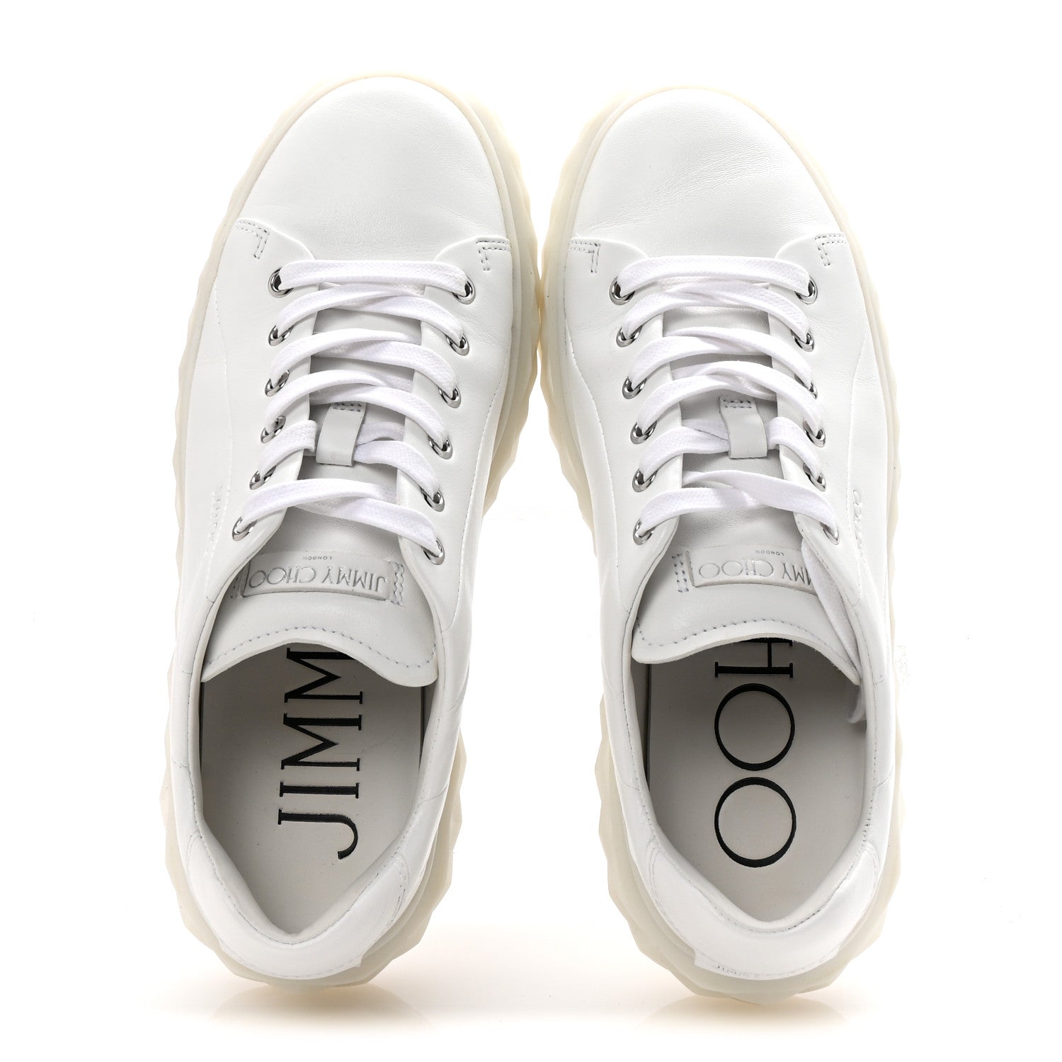 Jimmy Choo Nappa Diamond Light Platform Sneakers 38 White 5 of 10