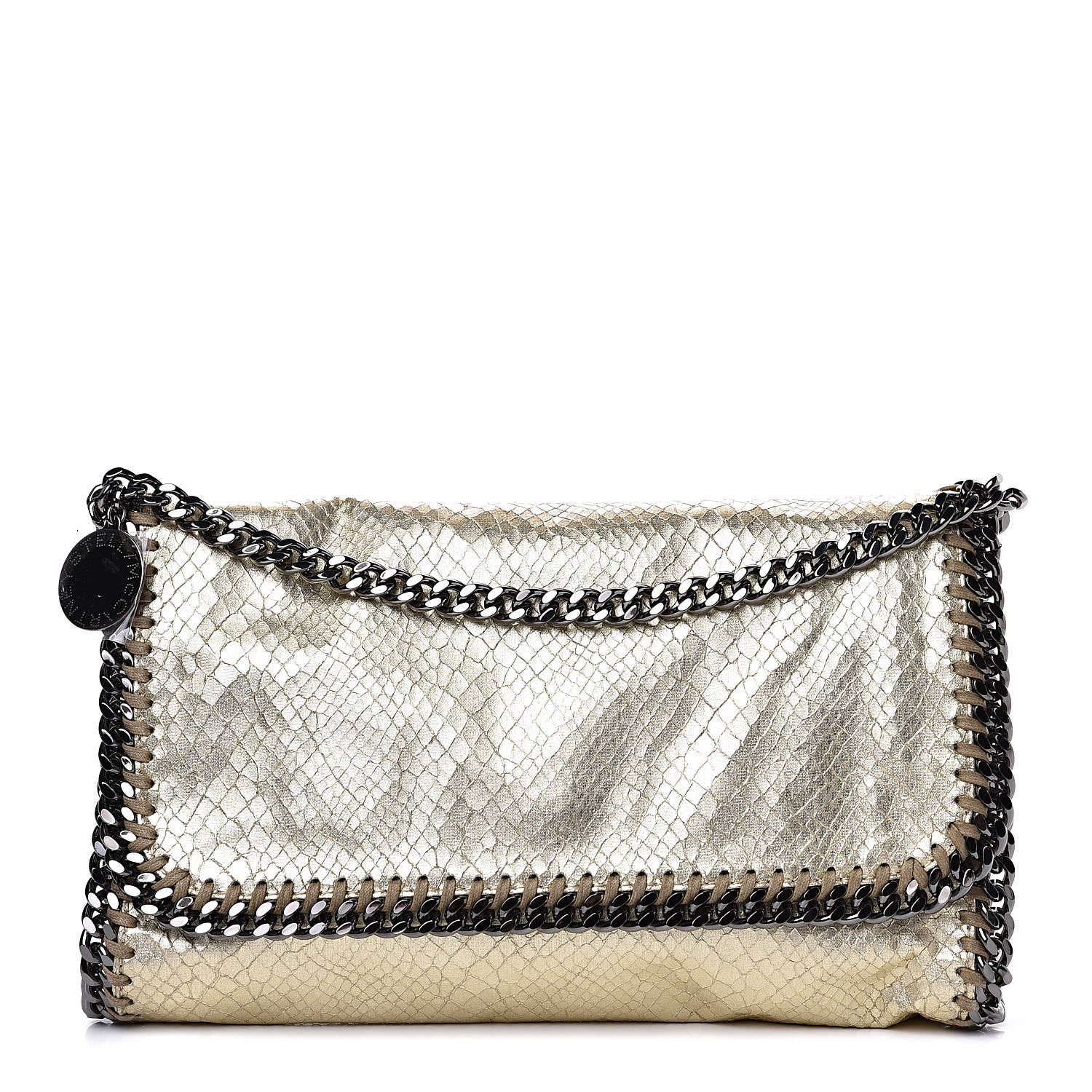 Stella McCartney Metallic Alter Snakeskin Falabella Clutch Gold 1 of 10
