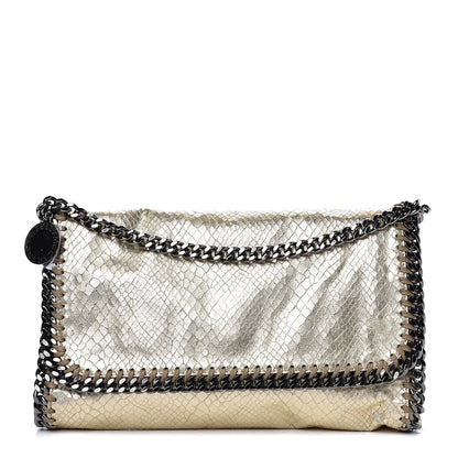 Stella McCartney Metallic Alter Snakeskin Falabella Clutch Gold 1 of 10