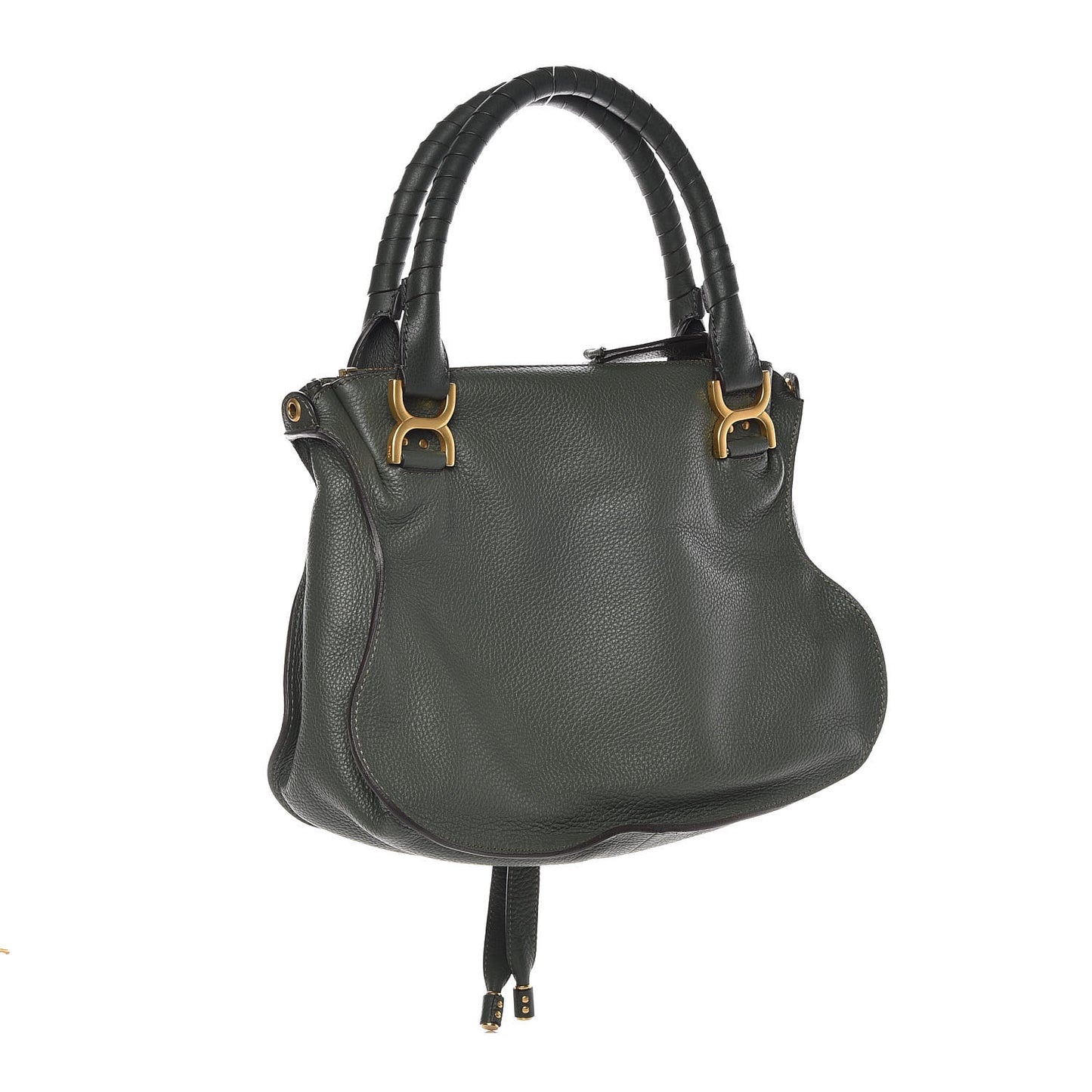Calfskin Medium Marcie Satchel Midnight Green