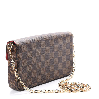 Louis Vuitton Damier Ebene Pochette Felicie Chain Wallet 3 of 12