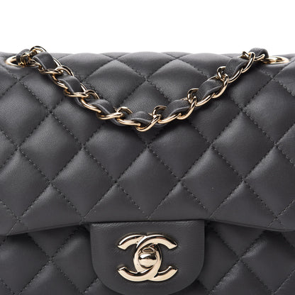 Chanel Lambskin Quilted Mini Square Flap Dark Grey 10 of 10