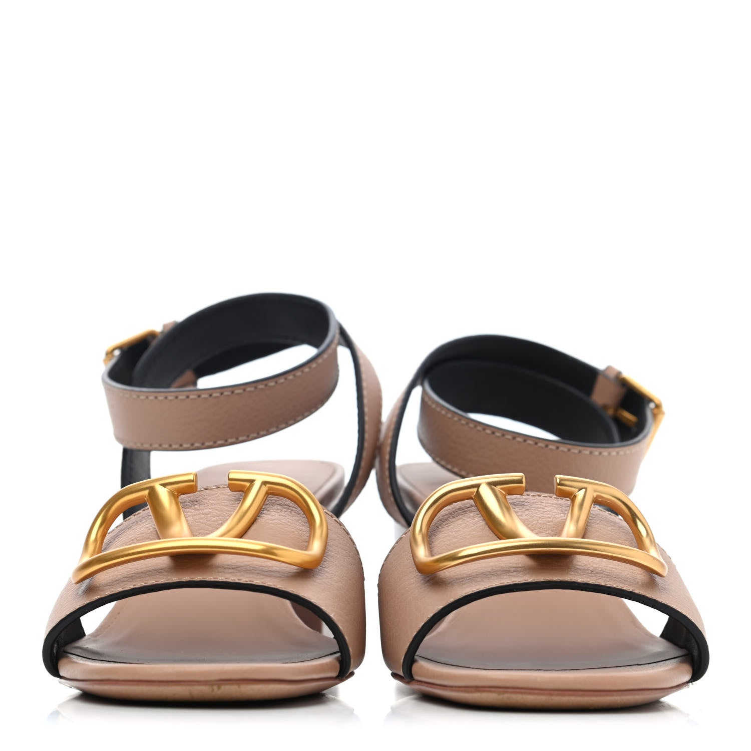 Valentino Garavani Grainy Cowhide VLogo 60mm Sandals 36.5 Rose Cannelle 2 of 4