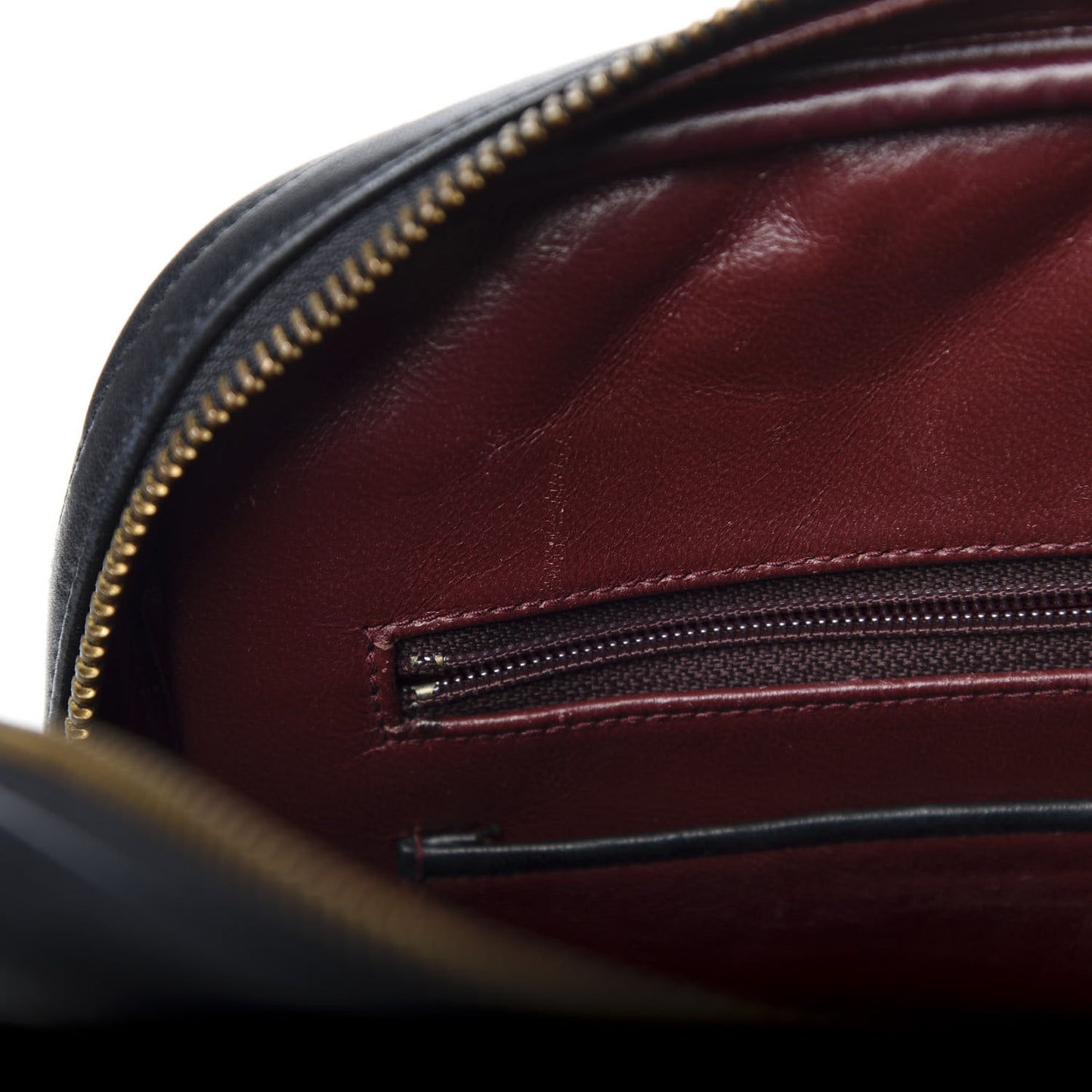 Lambskin Quilted Shoulder Bag Navy Blue