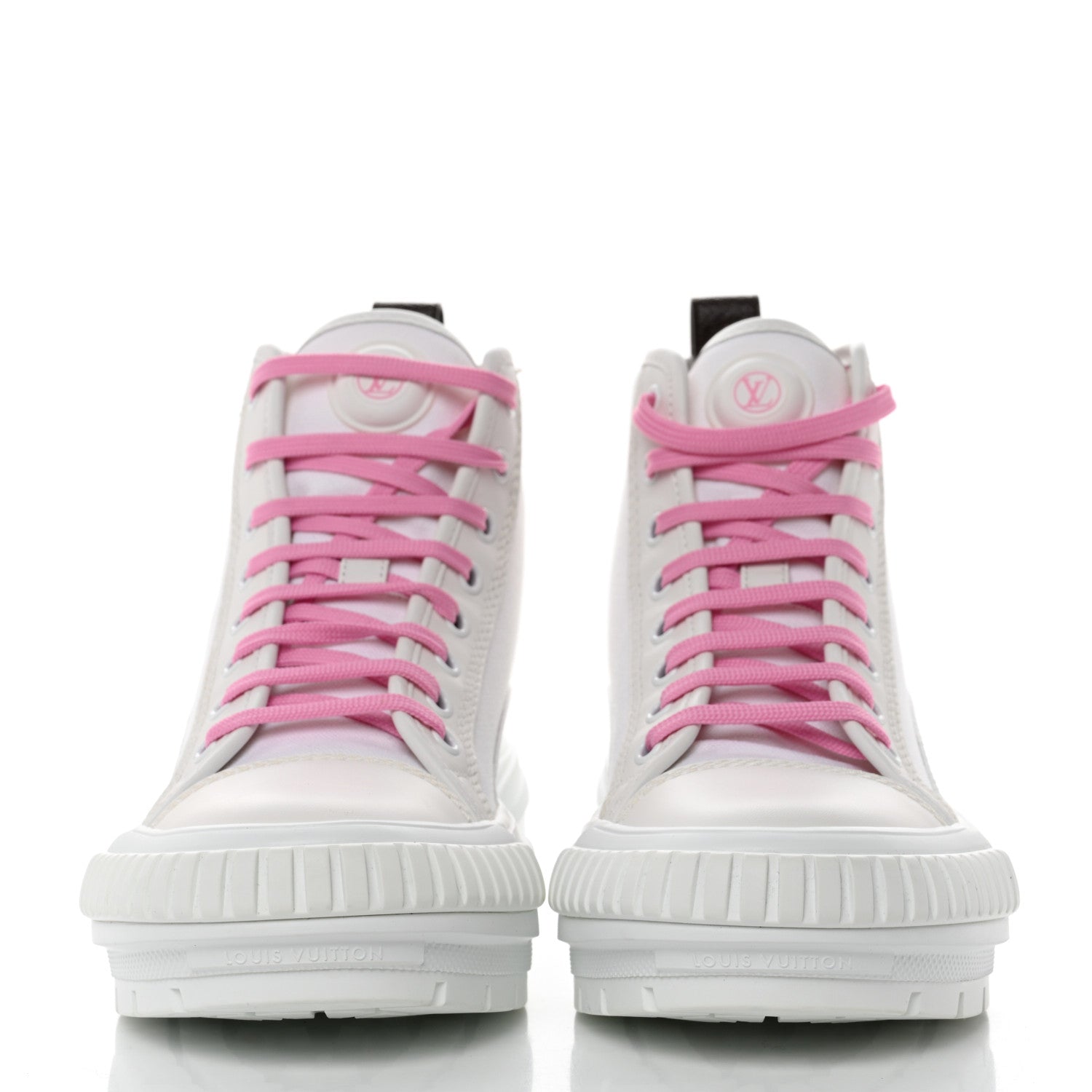 Louis Vuitton Canvas Monogram LV Squad Sneaker Boots 36.5 Pink White 2 of 9