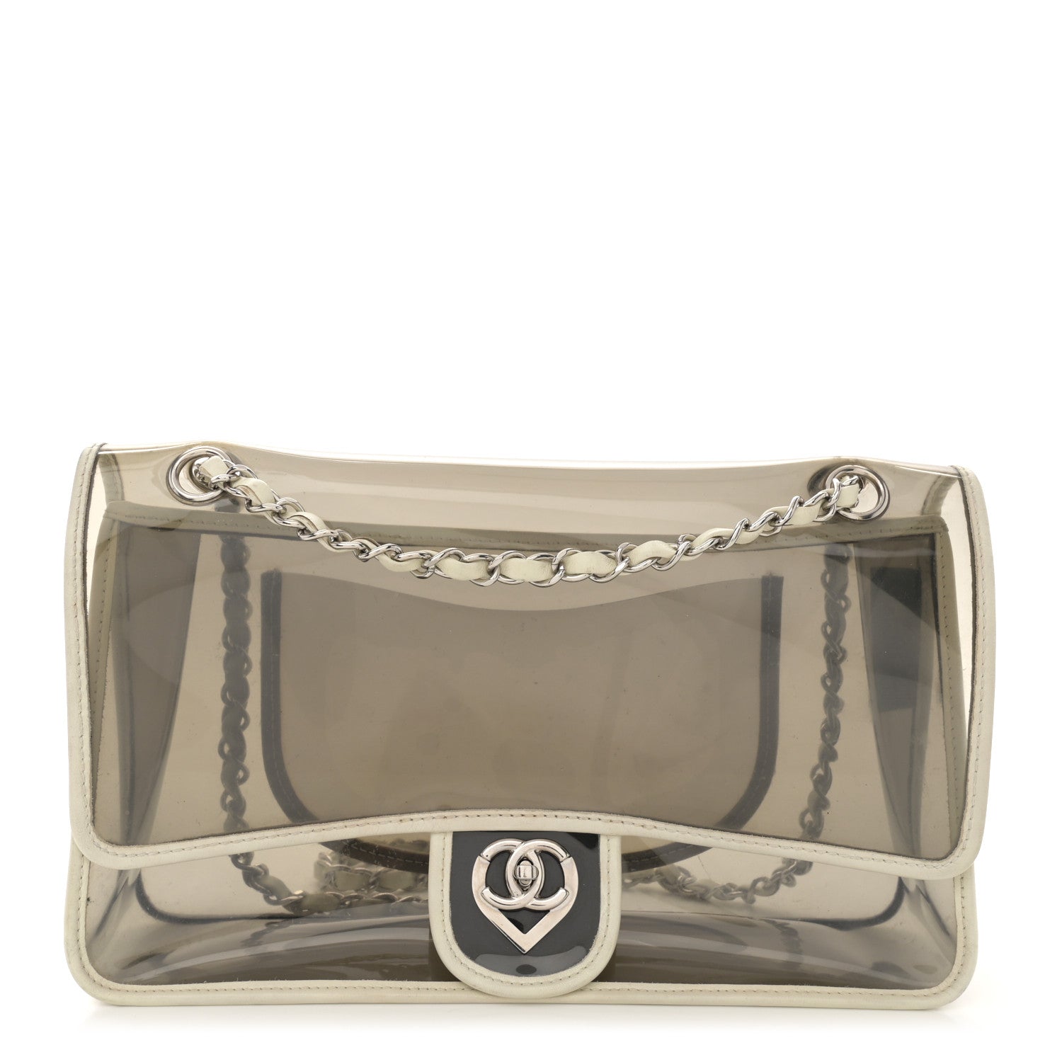Chanel Lambskin Vinyl Large Naked Flap Silver 1 of 14