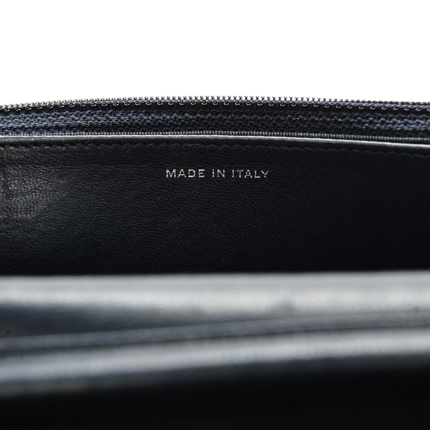 Lambskin Quilted Wallet On Chain WOC Navy Blue