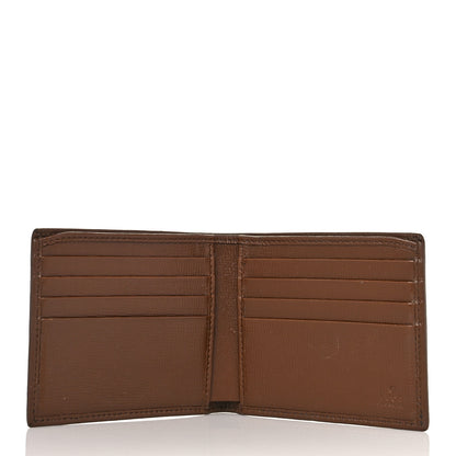 Gucci GG Supreme Monogram Azalea Calfskin Fake/Not Bi-Fold Wallet Beige Ebony Brown Sugar 5 of 10