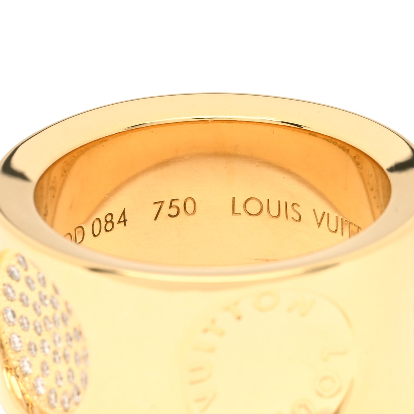 18K Yellow Gold Diamond Empreinte Ring 48 4.5