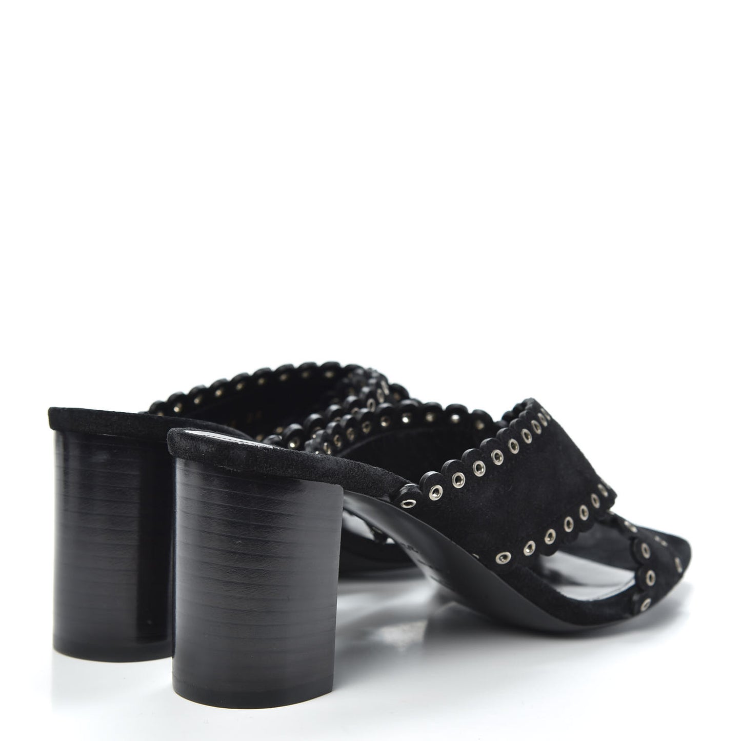 Suede Eyelet LouLou 70 Mules 38 Black