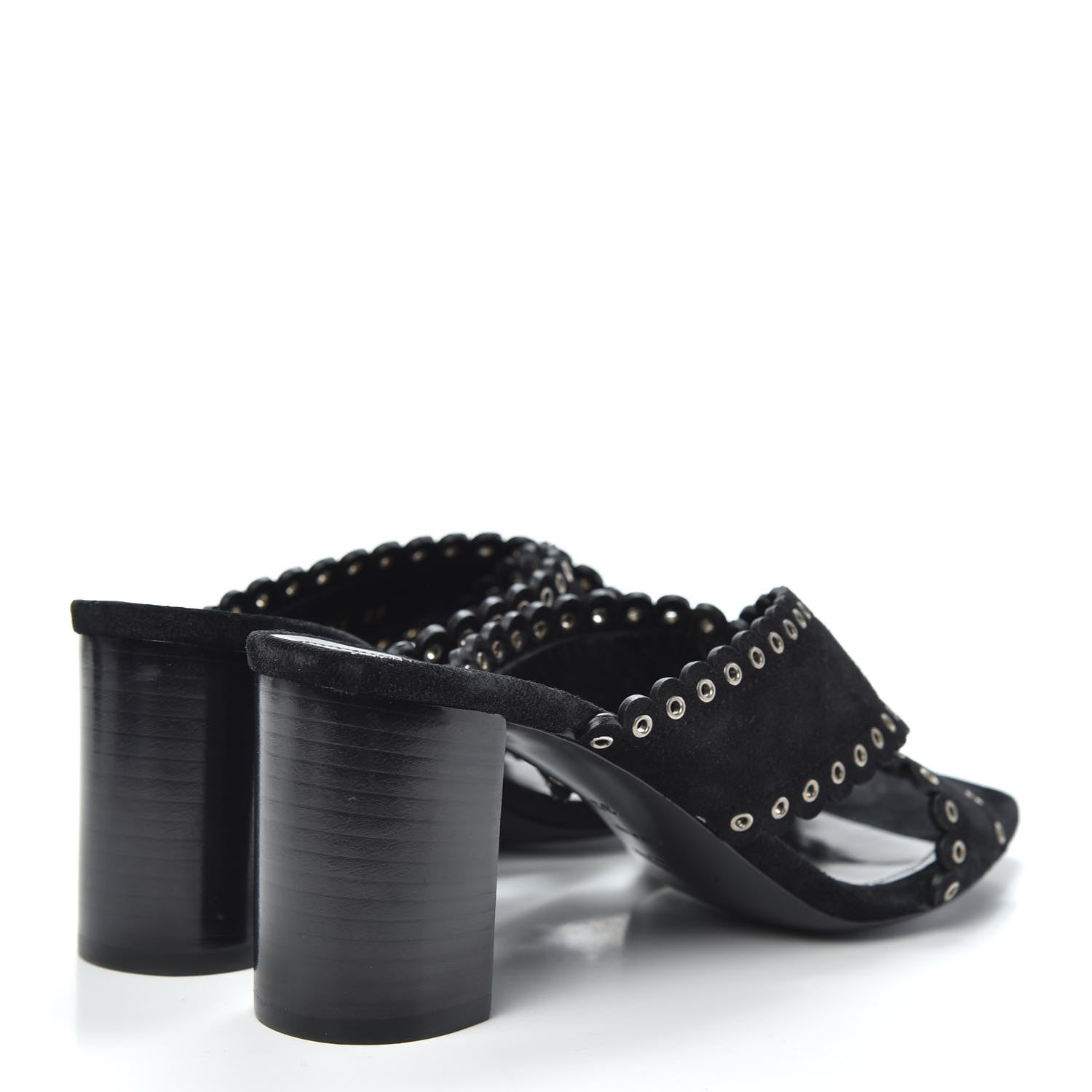 Saint Laurent Suede Eyelet LouLou 70 Mules 38 Black 4 of 9