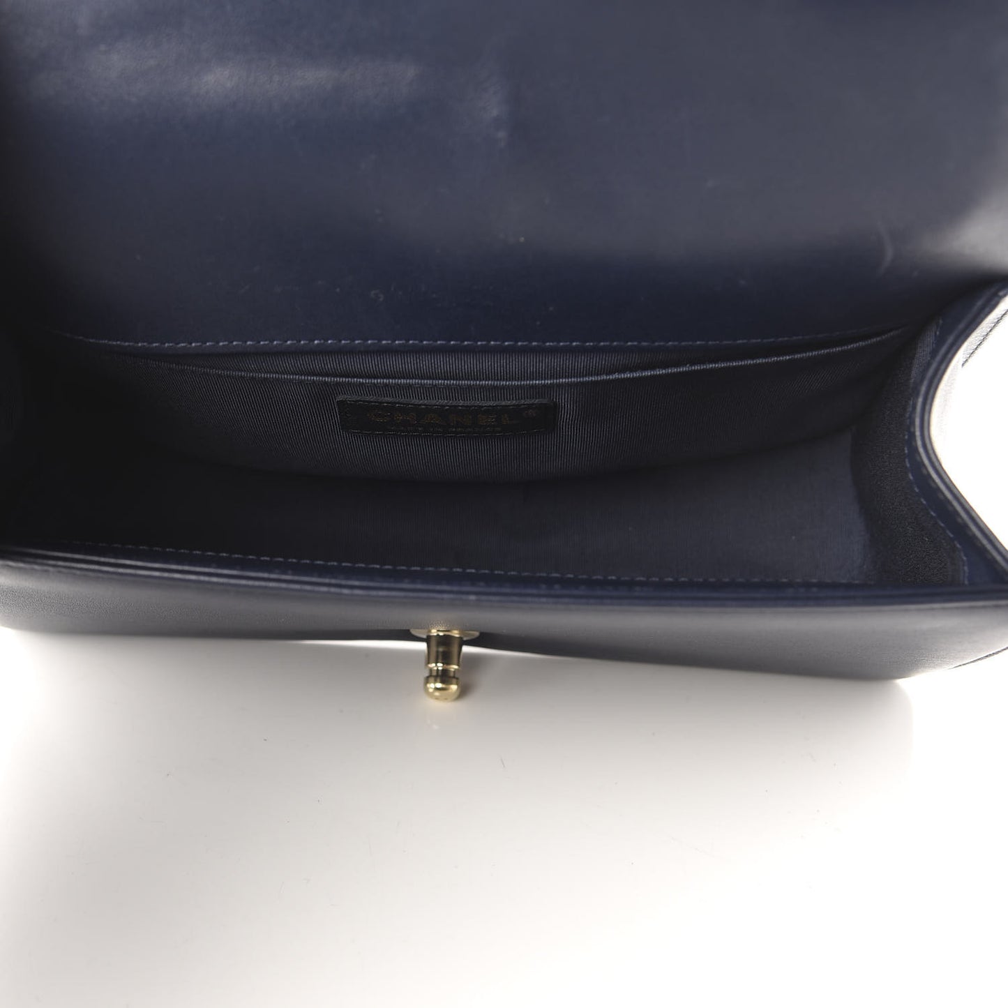 Lambskin Quilted Medium Boy Flap Dark Navy