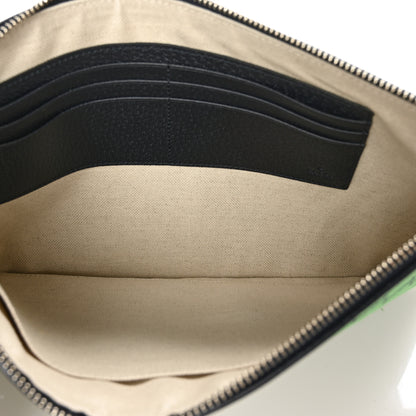 Gucci Monogram Multicolor Retro Interlocking G Wristlet Pouch Green Blue 4 of 5