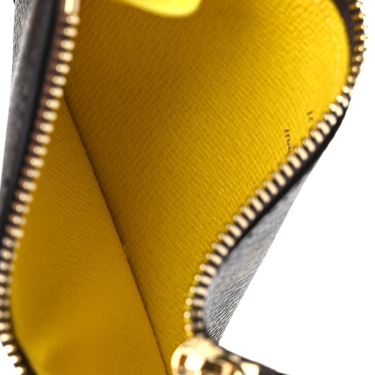 Monogram Zipped Romy Card Holder Yellow