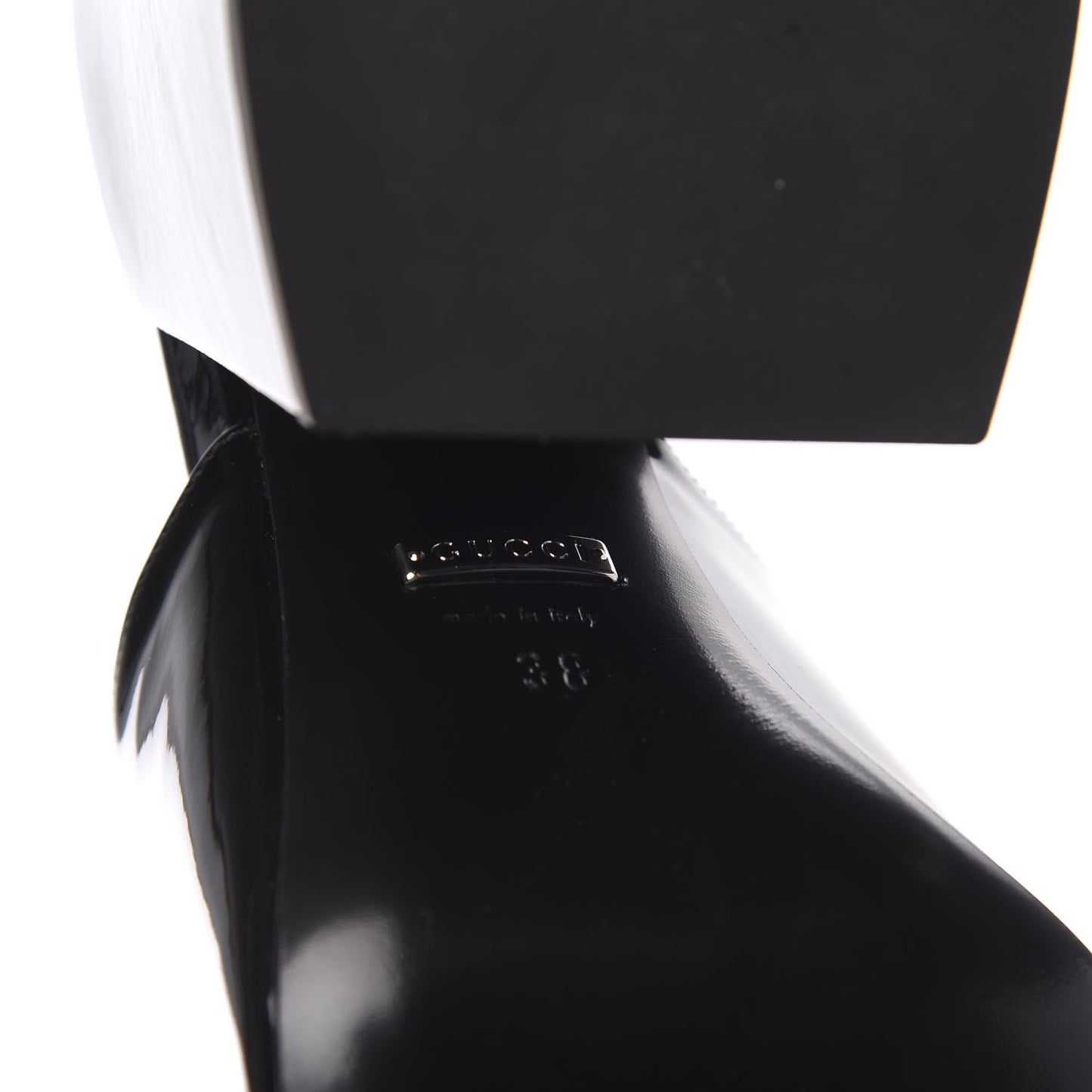 Patent Lexi Horsebit High-Heel Slide Sandals 38 Black
