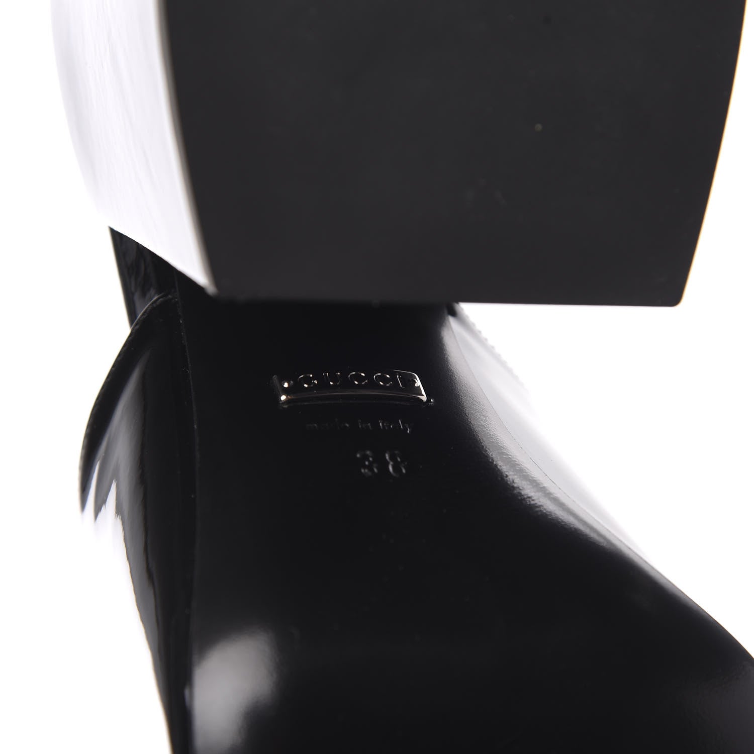 Gucci Patent Lexi Horsebit High-Heel Slide Sandals 38 Black 7 of 11