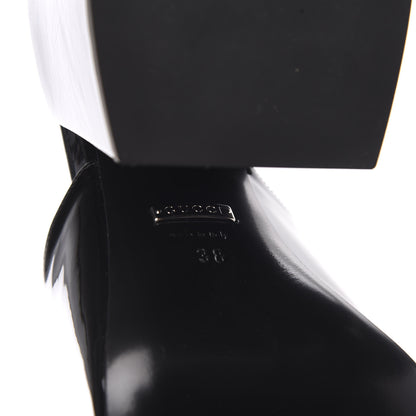 Gucci Patent Lexi Horsebit High-Heel Slide Sandals 38 Black 7 of 11