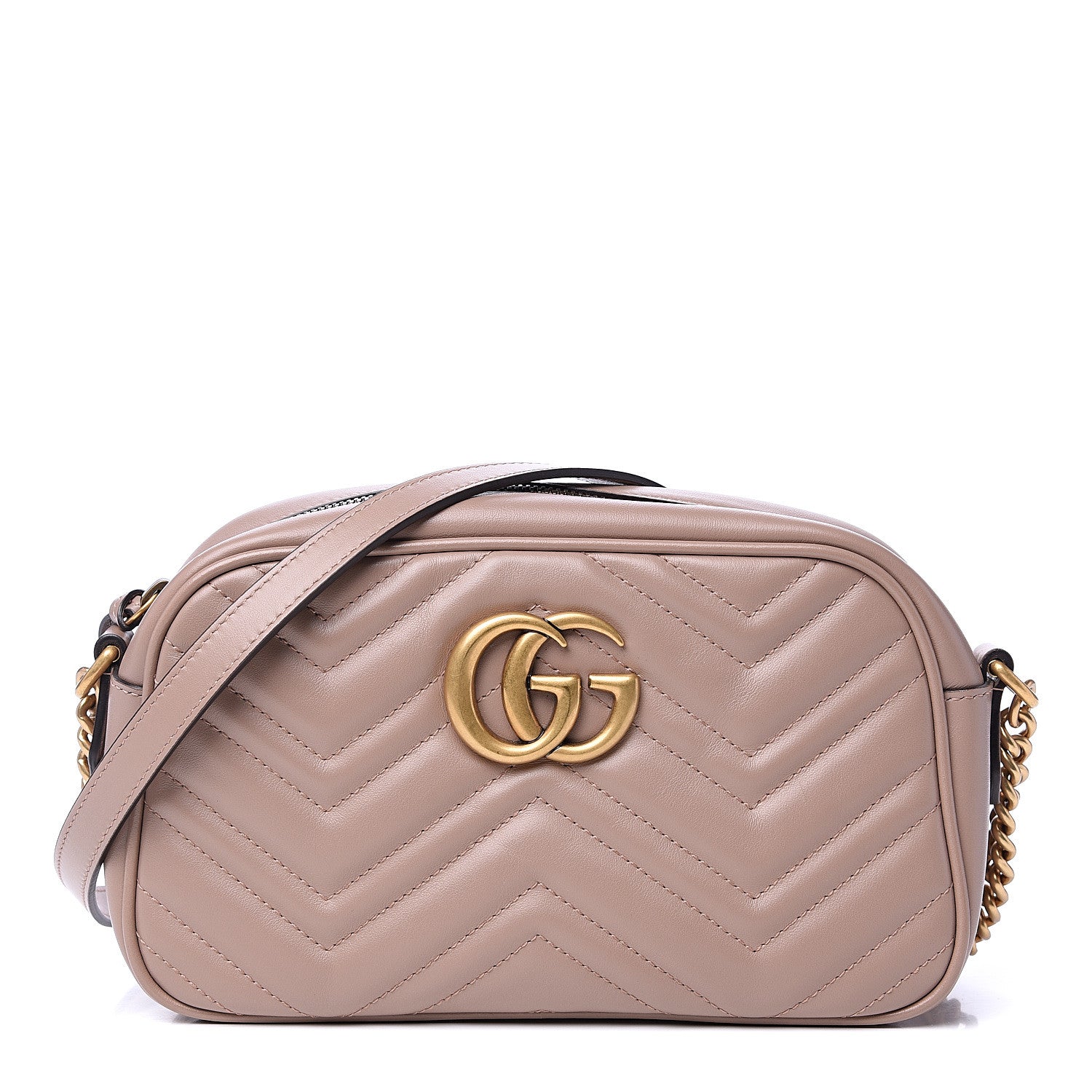 Gucci Calfskin Matelasse Small GG Marmont Chain Shoulder Bag Porcelain Rose 1 of 9