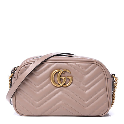 Gucci Calfskin Matelasse Small GG Marmont Chain Shoulder Bag Porcelain Rose 1 of 9