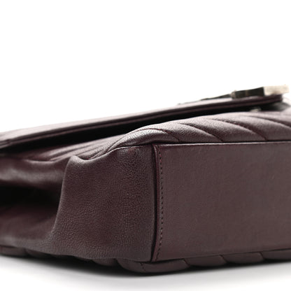 Saint Laurent Sheepskin Matelasse Chevron Monogram Medium College Bag Amaranto 8 of 10