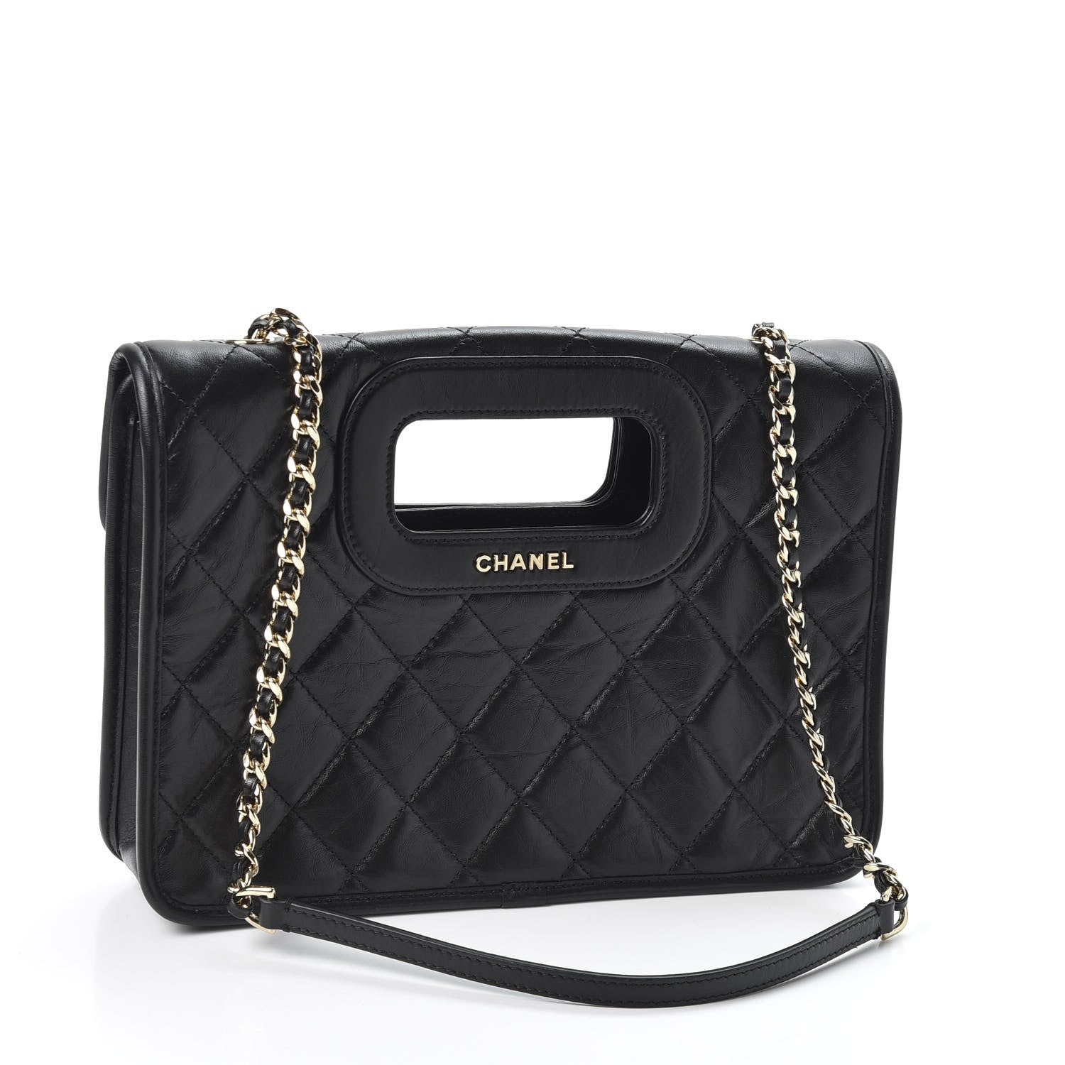 Chanel Aged Calfskin Charms Flap Bag Black 2 of 9