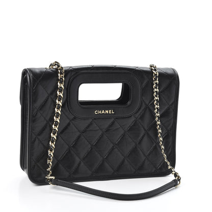 Chanel Aged Calfskin Charms Flap Bag Black 2 of 9