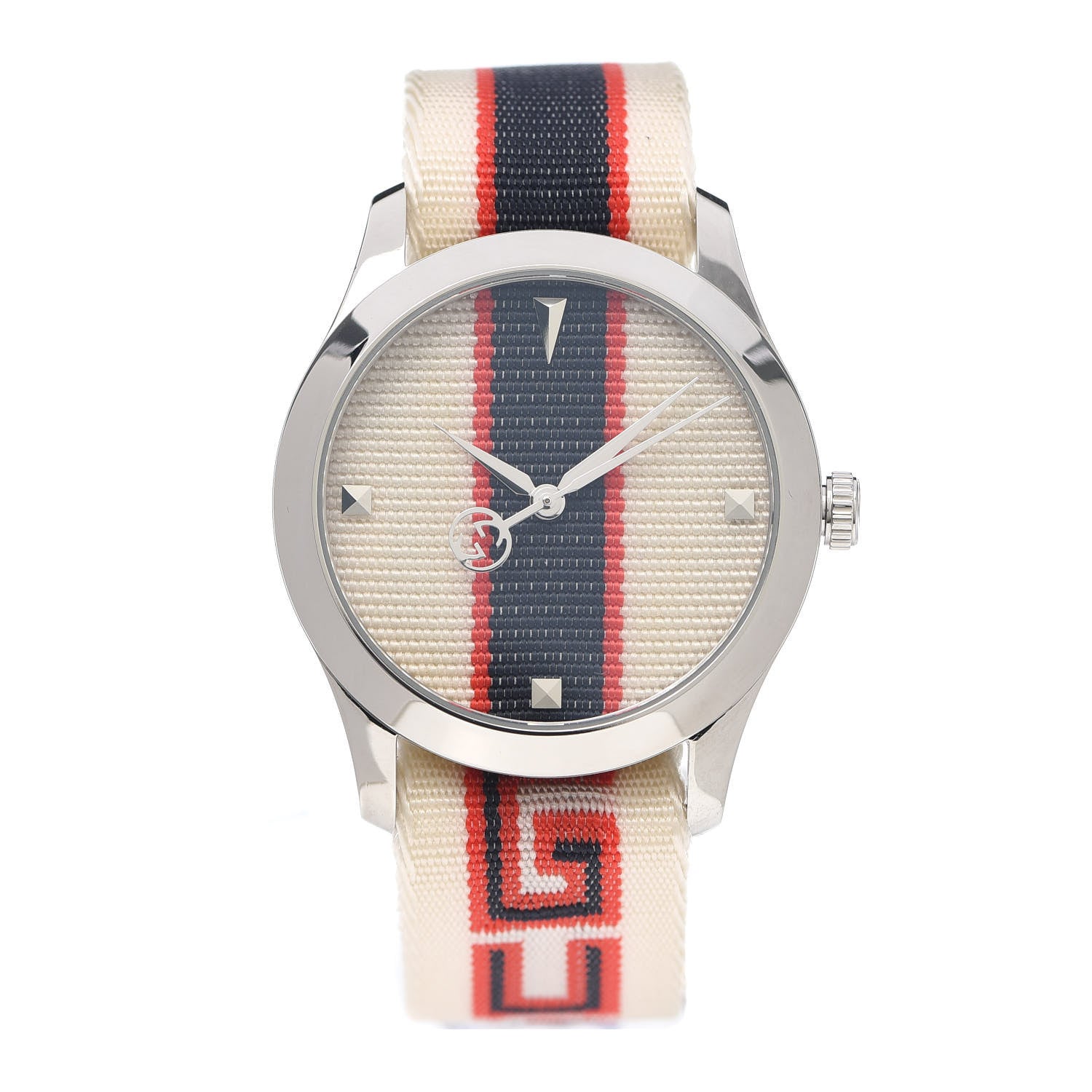 Gucci Stainless Steel Nylon 38mm G-Timeless Web Quartz Watch White 1 of 5