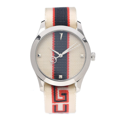 Gucci Stainless Steel Nylon 38mm G-Timeless Web Quartz Watch White 1 of 5