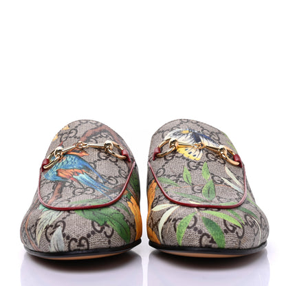 Gucci GG Supreme Monogram Tian Womens Princetown Slippers 36.5 Beige Ebony Multicolor 2 of 10