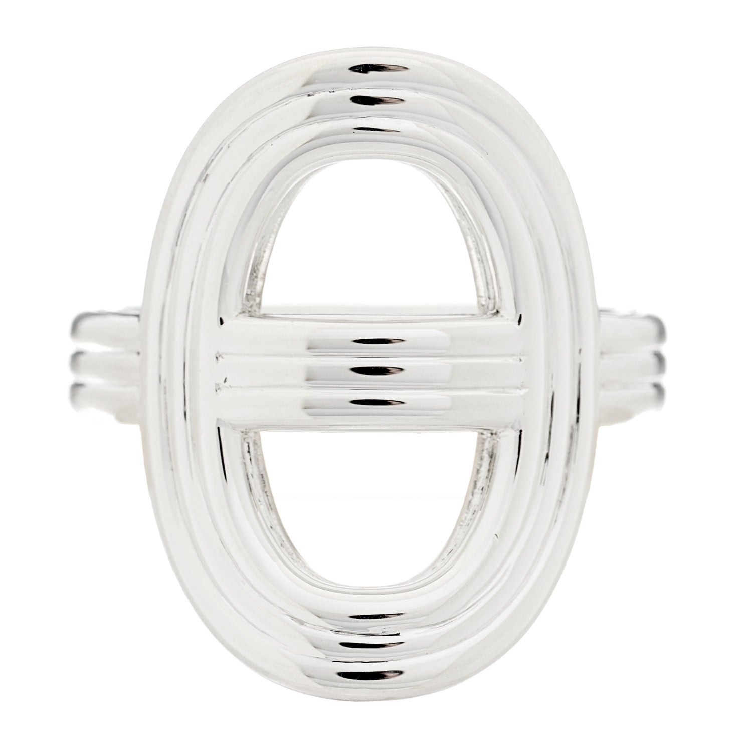 Hermes Sterling Silver Vertical Chaine d'Ancre 24 Ring 52 6 1 of 11