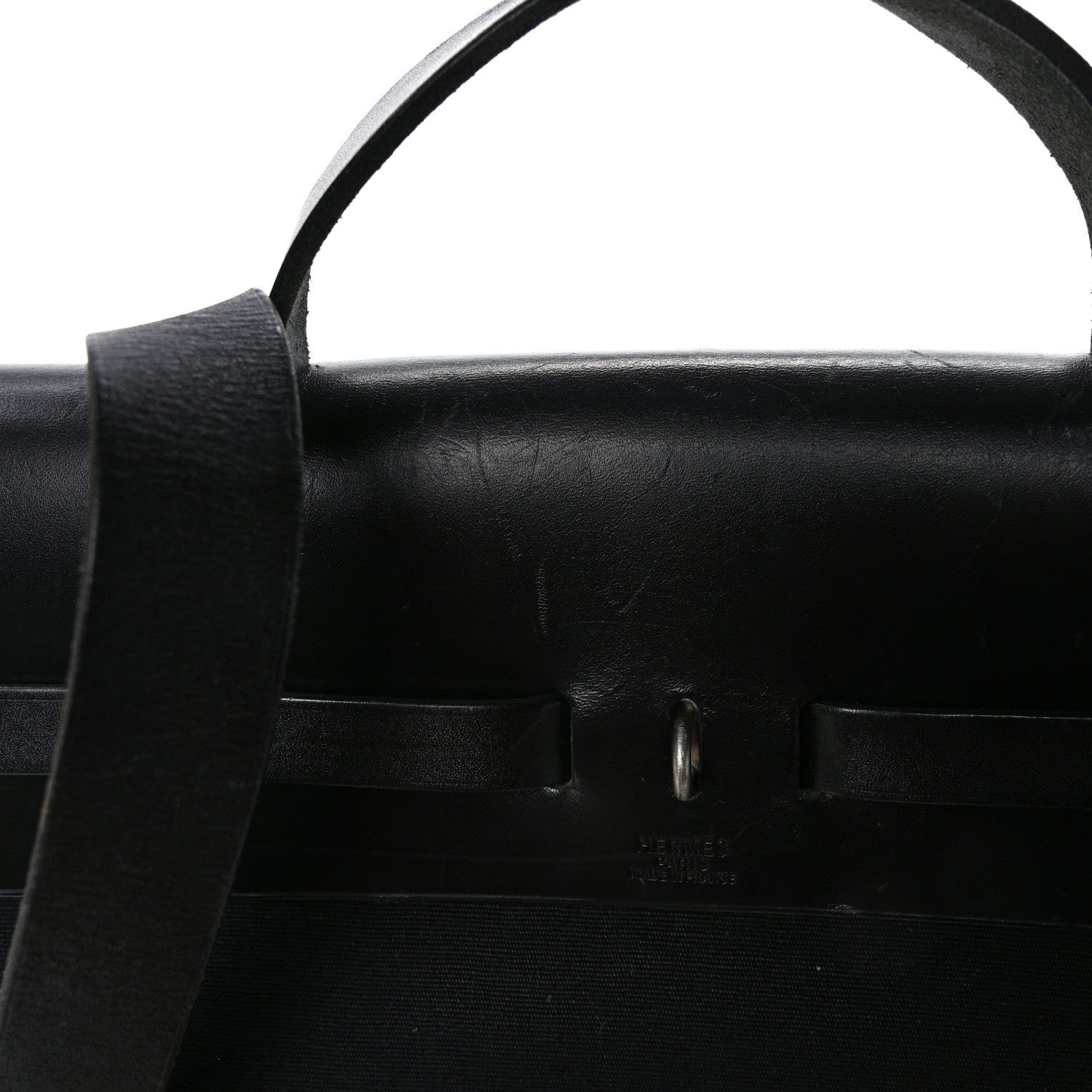 Hermes Toile Vache Calfskin Herbag 39 MM Black 9 of 10