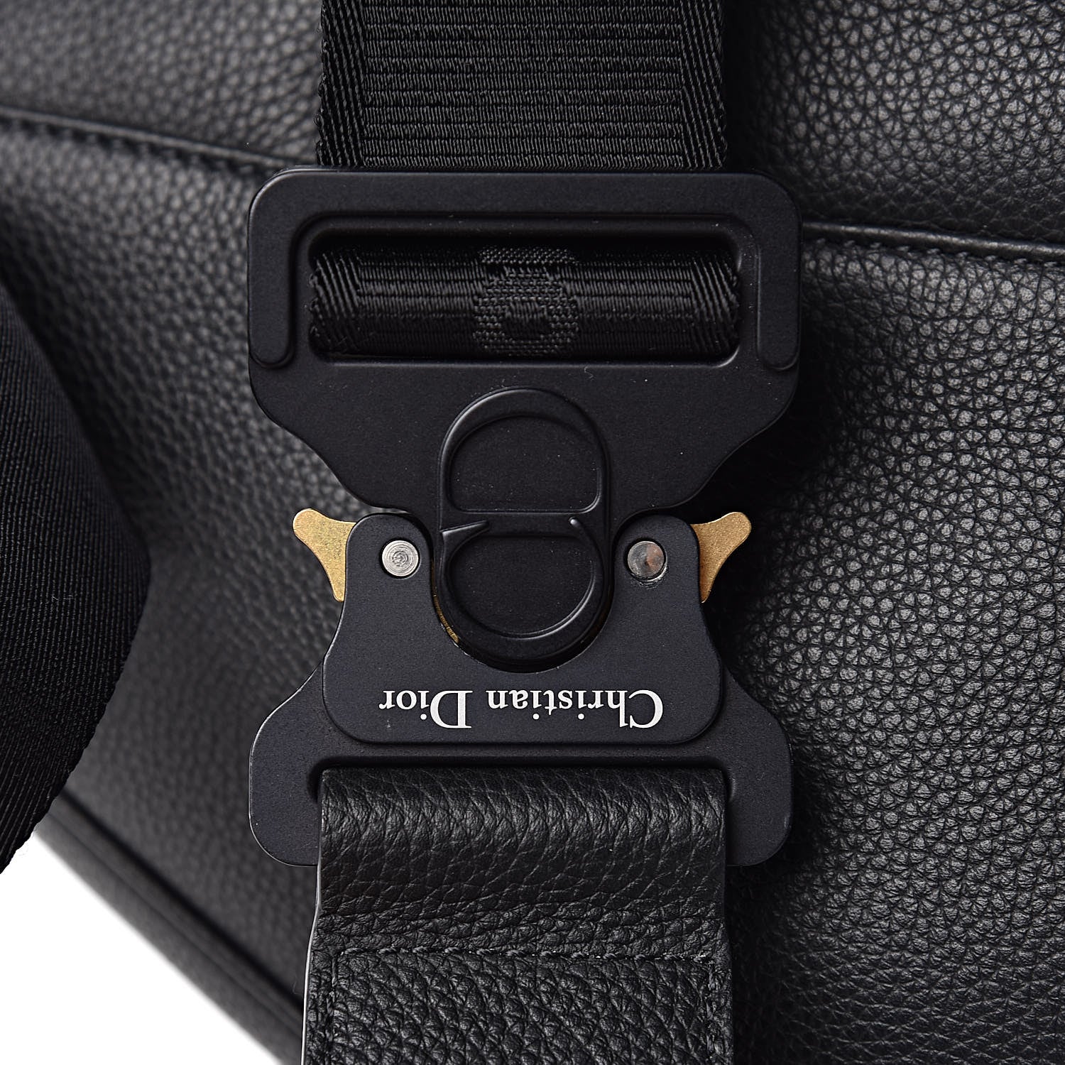 Christian Dior Grained Calfskin Kim Jones Saddle Bag Black 7 of 9