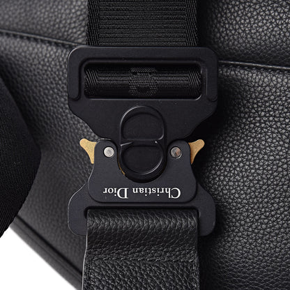 Christian Dior Grained Calfskin Kim Jones Saddle Bag Black 7 of 9