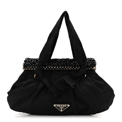 Prada Tessuto Nylon Bead Evening Bag Black 1 of 10