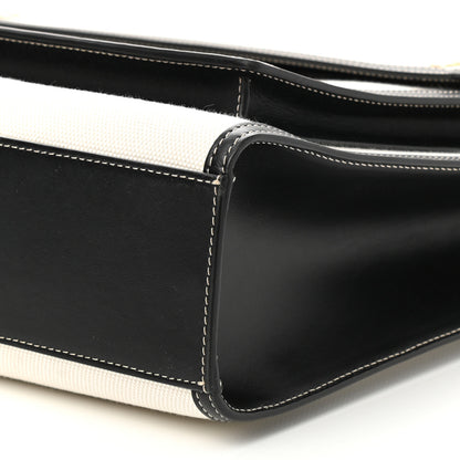Burberry Canvas Smooth Calfskin Two Tone Medium Pocket Bag Natural Black 10 of 10