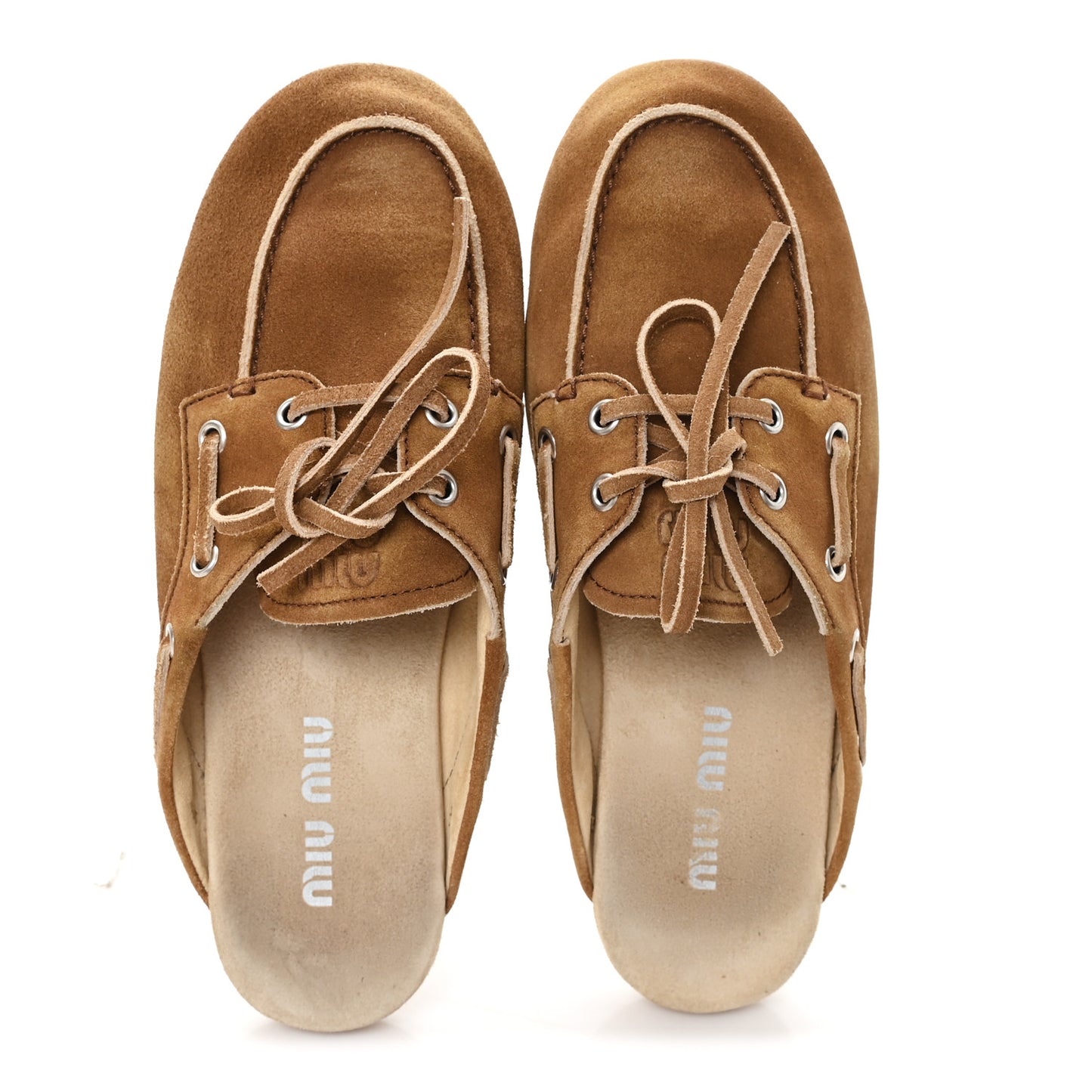 Faded Suede Deck Mules 38 Cinnamon