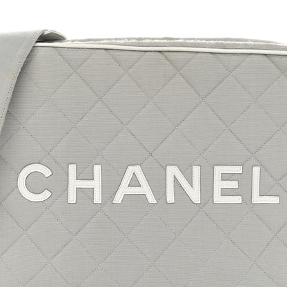 Chanel Canvas Quilted Sport Shoulder Bag Grey White 7 of 15