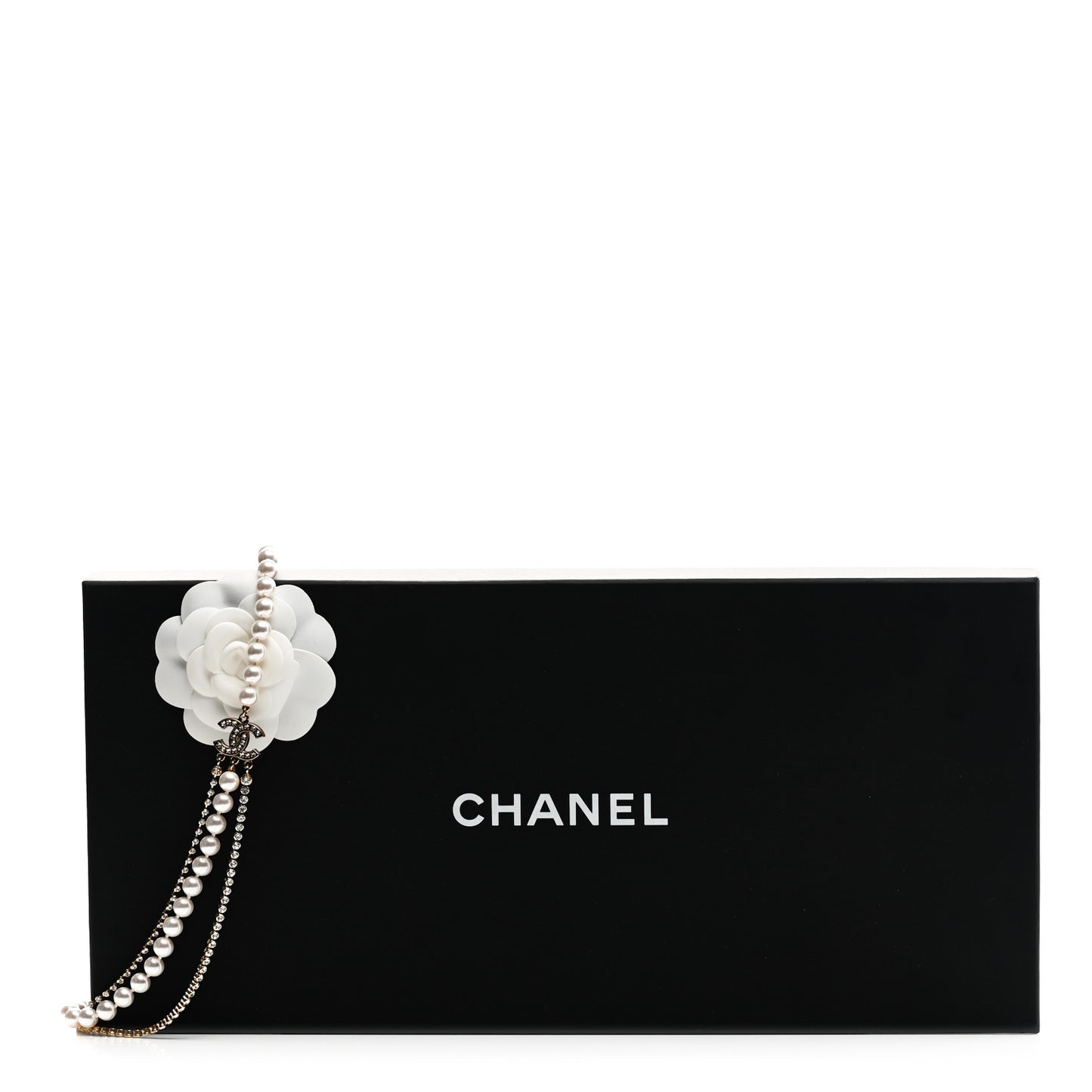 Pearl Crystal Multi Strand CC Long Necklace Gold