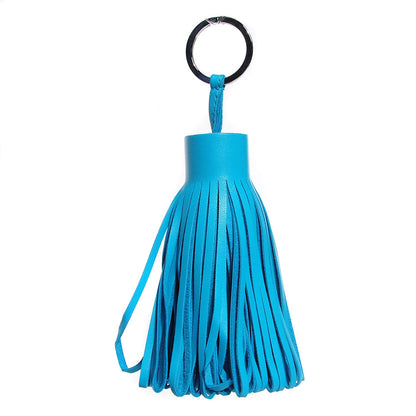 Hermes Lambskin Carmen Alto Tassel Key Holder Bleu Aztec 1 of 5