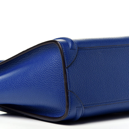Celine Drummed Calfskin Nano Luggage Indigo 9 of 10