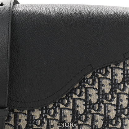 Christian Dior Grained Calfskin Oblique Mini Saddle Messenger Black 7 of 10