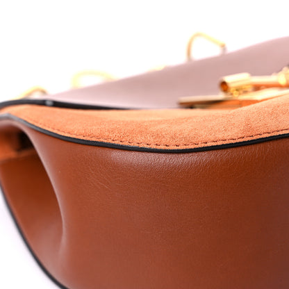Chloe Suede Smooth Calfskin Drew Shoulder Bag Classic Tobacco 6 of 10