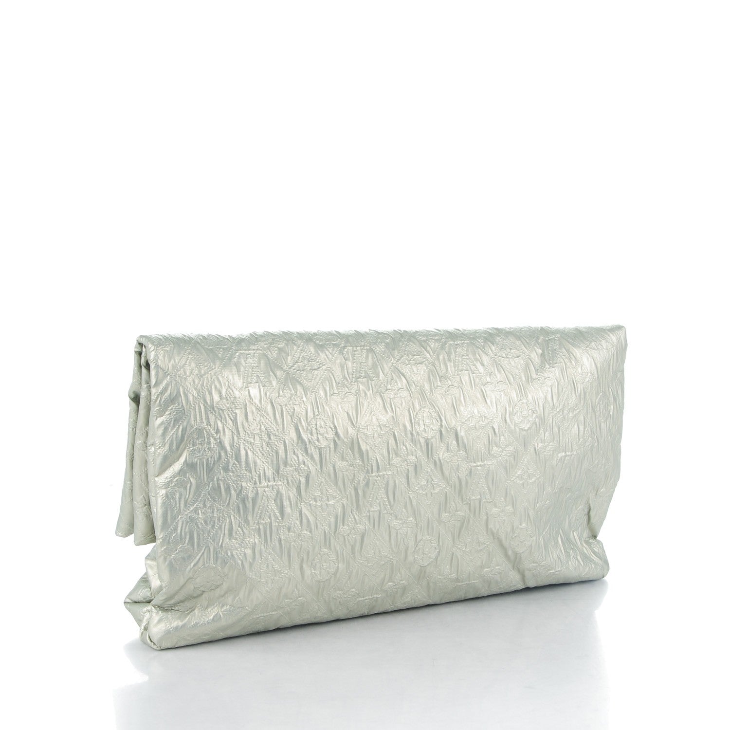 Louis Vuitton Jacquard Quilted Monogram Limelight Clutch GM Perle 3 of 7